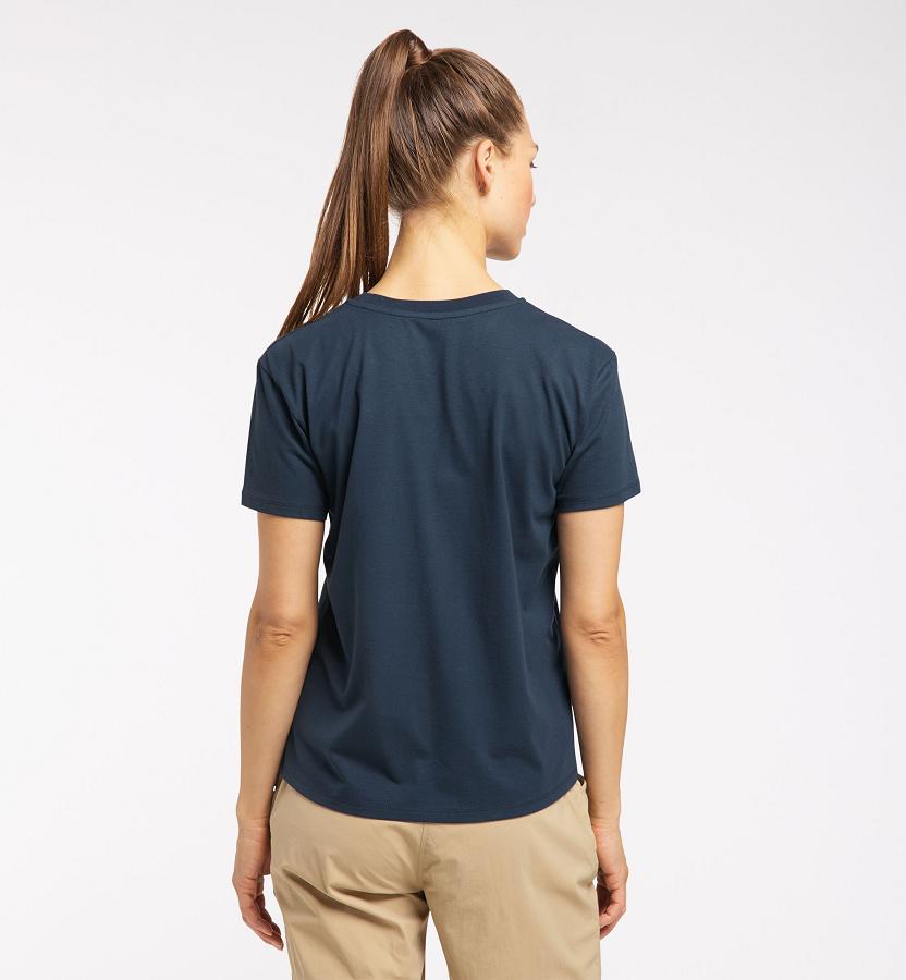Haglöfs Womens Camp T-Shirt Dark Blue New Zealand 28536HVBO